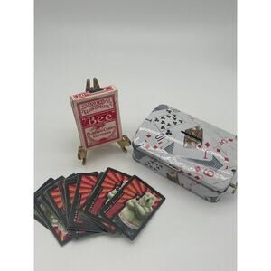 Vintage Playing Card Lot Coca-Cola Deck Bee Cards Box Musical Tin Coin Bank Box